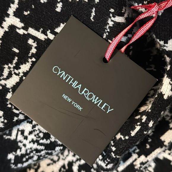 Cynthia Rowley Knit Sweater Dress Black & White Floral Print Women’s XS NEW - Picture 10 of 10